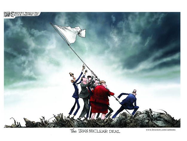 Obama cartoon Iran nuclear deal