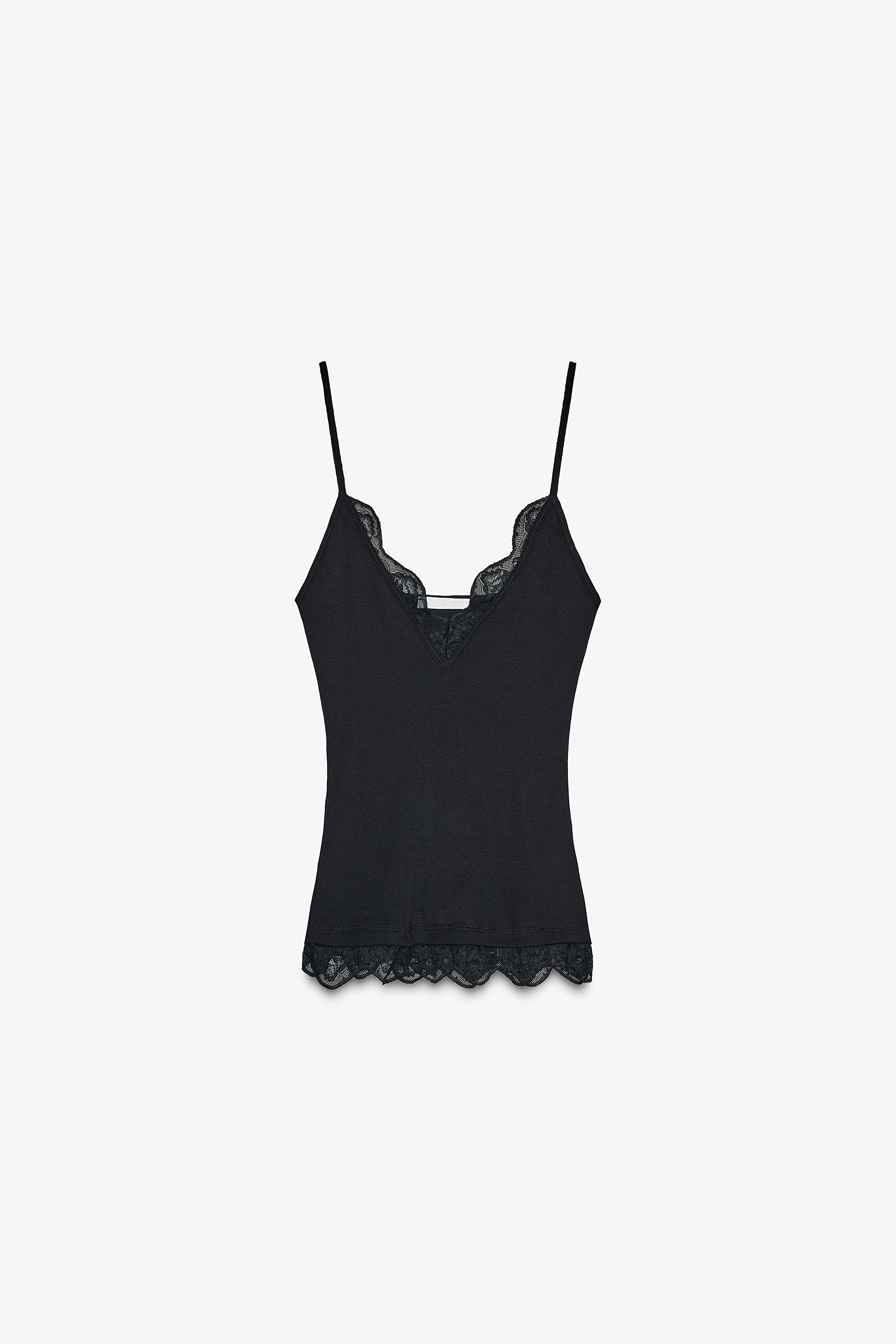 ZARA, Lace Strappy Top