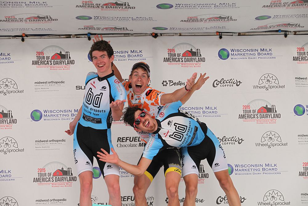 The podium for the Cat 4/5 women's race