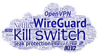 Word cloud of VPN features