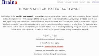 Website screenshot from Braina Pro (November 2024)