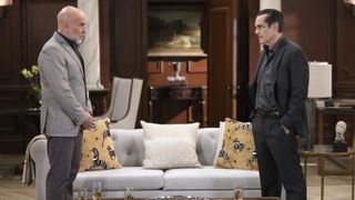 Carlo Rota and Maurice Benard as Sidwell and Sonny facing off in General Hospital