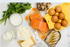 foods high in vitamon d including salmon, eggs and cheese
