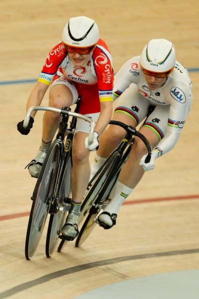 The pairing of Anna Meares and Rikki Belder recorded the fastest time in the teams sprint final.