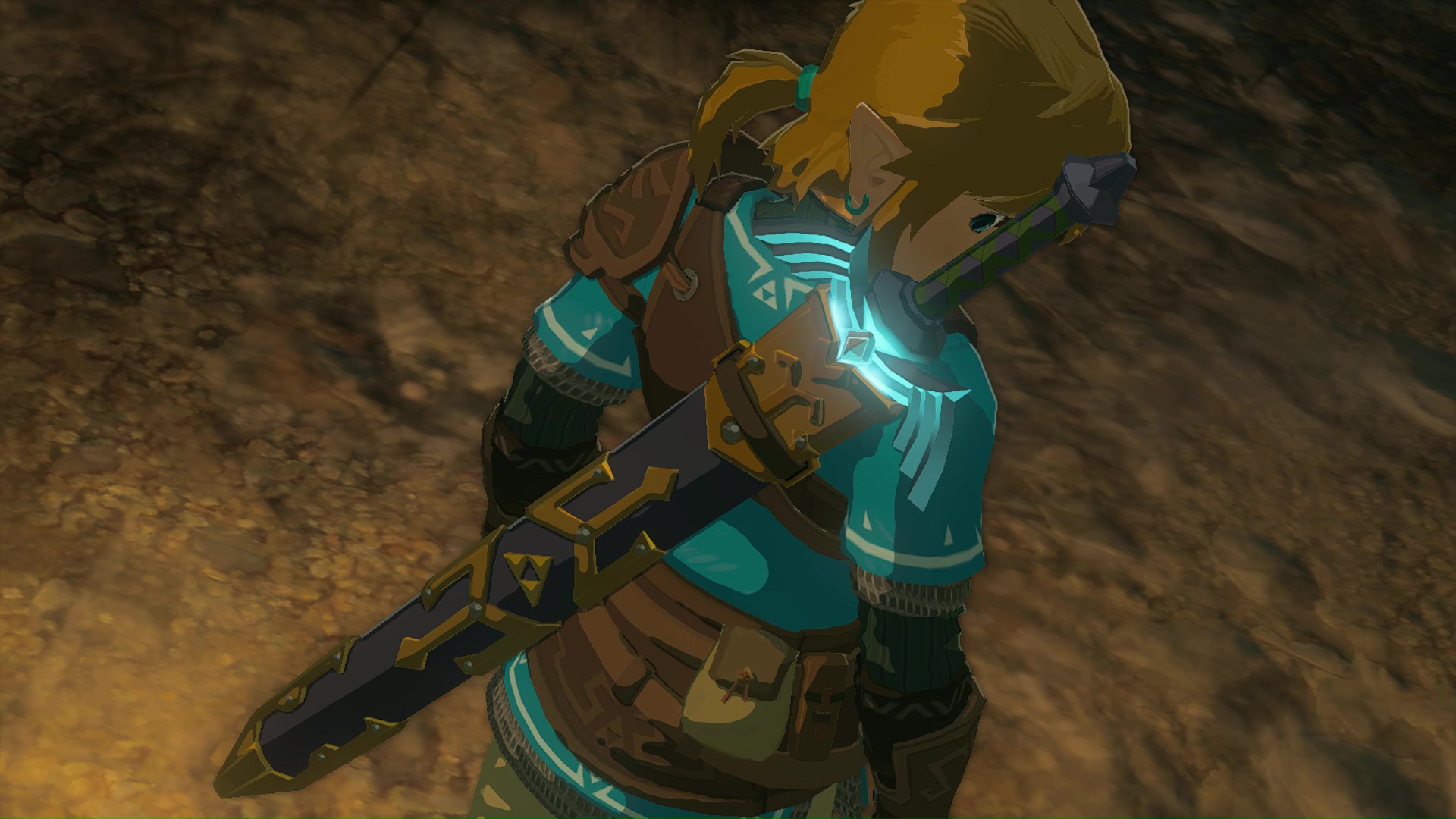 Link spogląda wstecz na Master Sword w Zelda Tears of the Kingdom