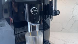 Jura e8 coffee maker with espresso shot