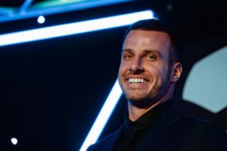 Steven Taylor on stage during the Newcastle United Foundation United As One Dinner in November 2021.