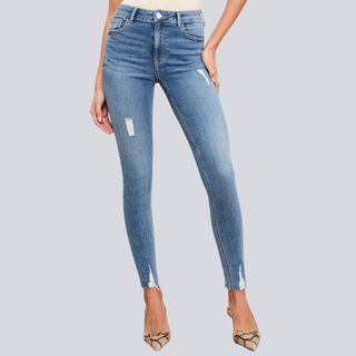 Mid Blue Ankle Grazer Jeans