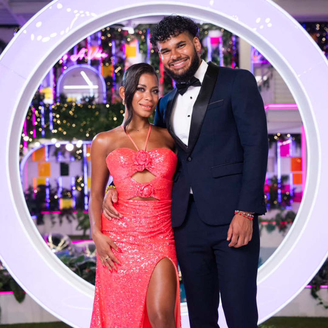 Amaya Espinal and Bryan Arenales at the 'Love Island USA' season 7 finale.
