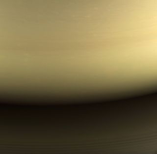 A color version of Cassini’s final visible-light photo, created using images taken with red, green and blue spectral filters.