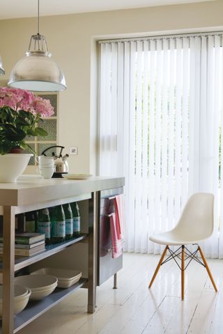 White Kitchen Vertical Blinds Made to Measure kitchen window idea