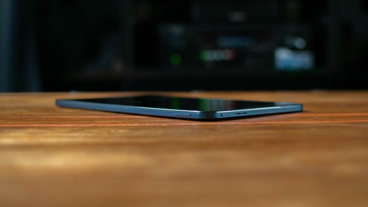 A photograph of the Nokia T20 face-down on a table