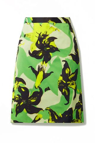 floral print crepe skirt