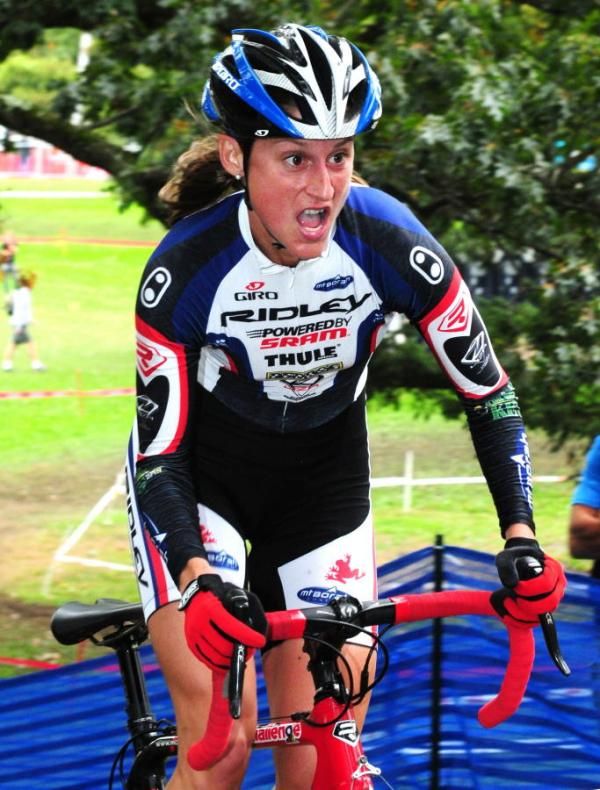 Rebecca Wellons (Team Plan C) riding the hill.