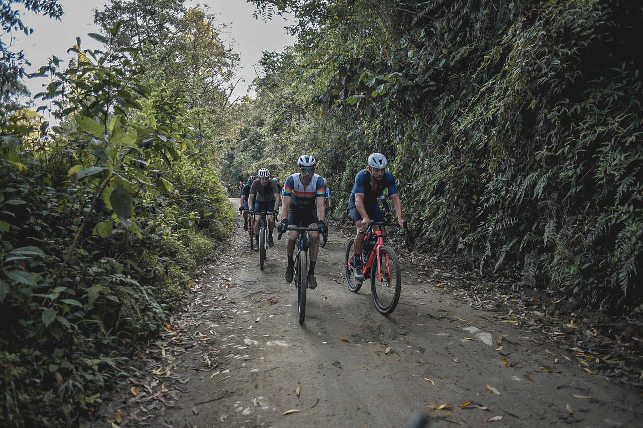 Lead riders on stage 4, which featured 90% rough gravel roads