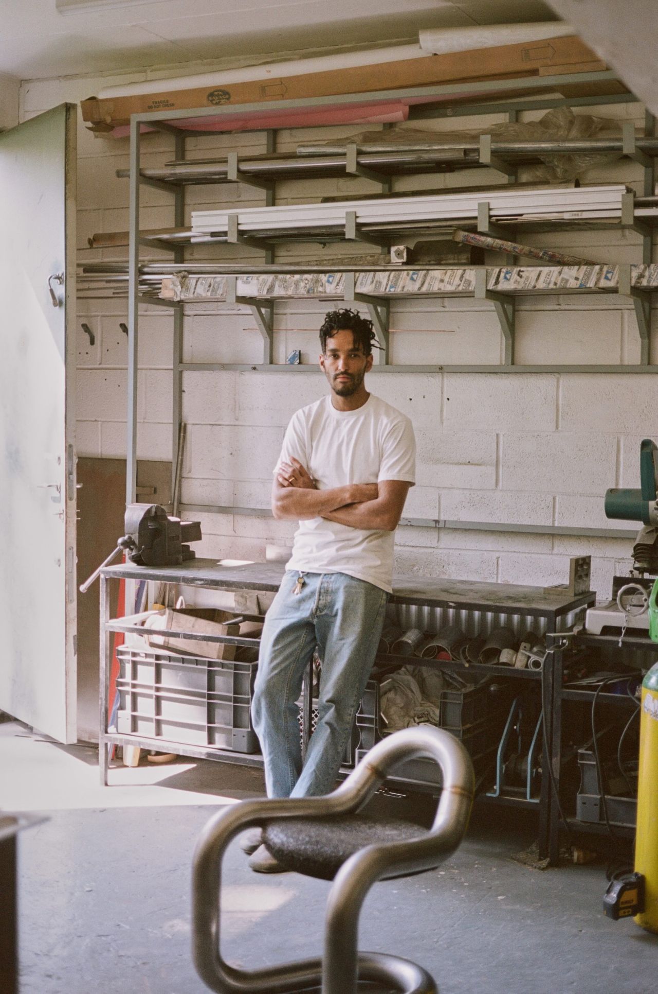 Andu Masebo in his studio in London, 2022