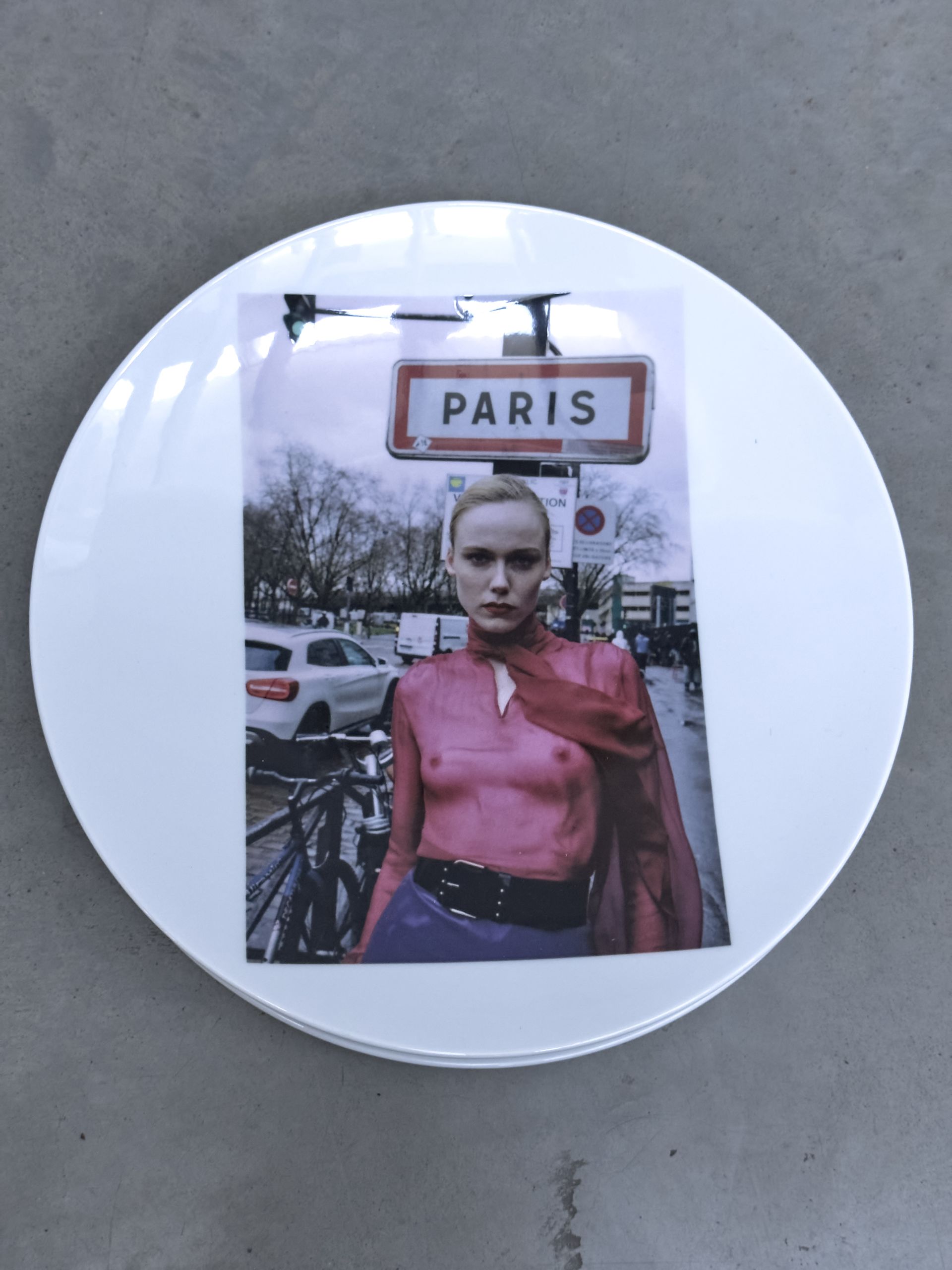 Ceramic plate with Saint Laurent Juergen Teller imagery