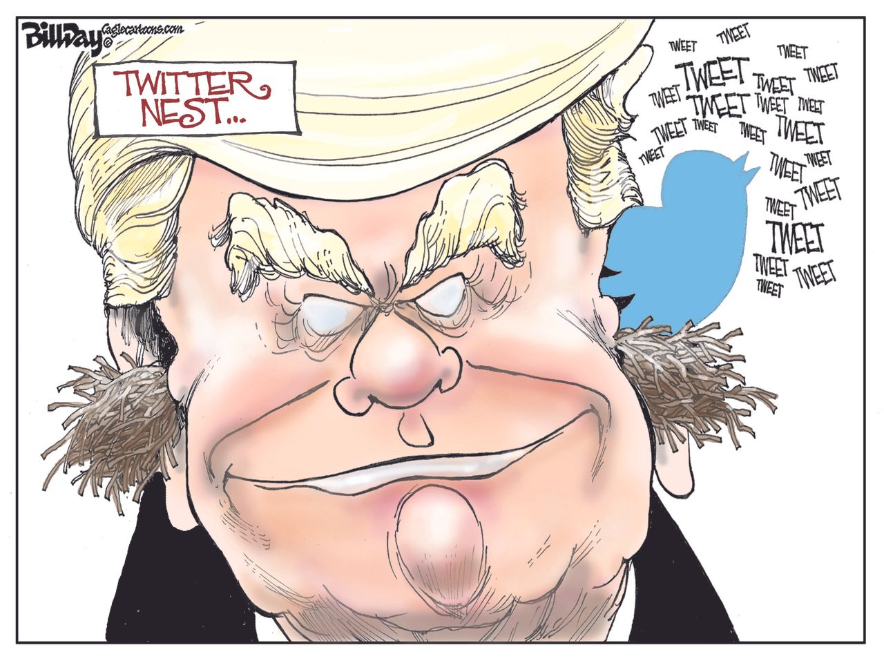 Political cartoon U.S. Donald Trump Twitter