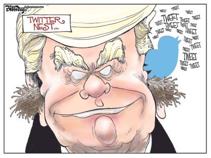 Political cartoon U.S. Donald Trump Twitter