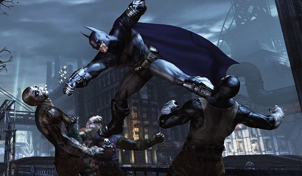 Batman punches some thugs