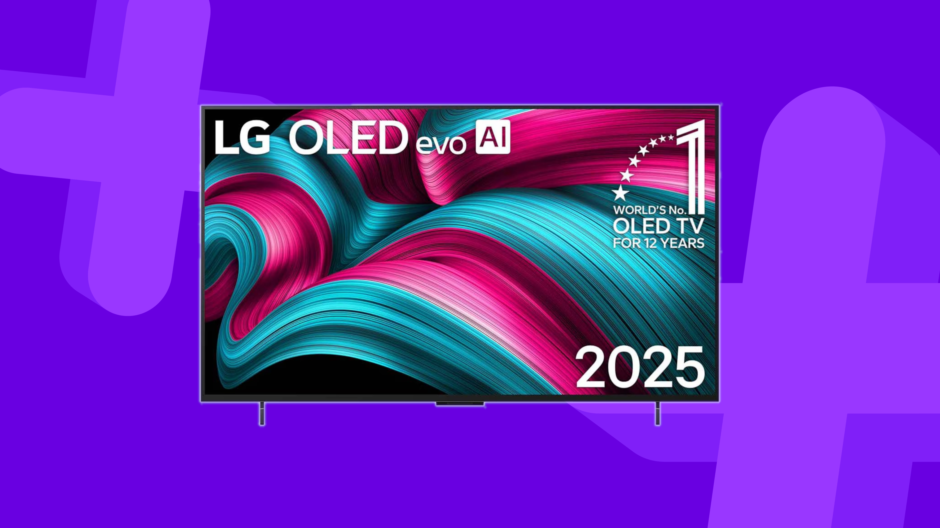 LG OLED C5 TV on a purple background