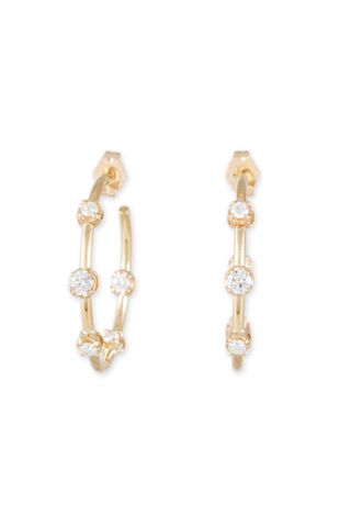 JACQUIE AICHE Sophia 14-Karat Gold Diamond Hoop Earrings