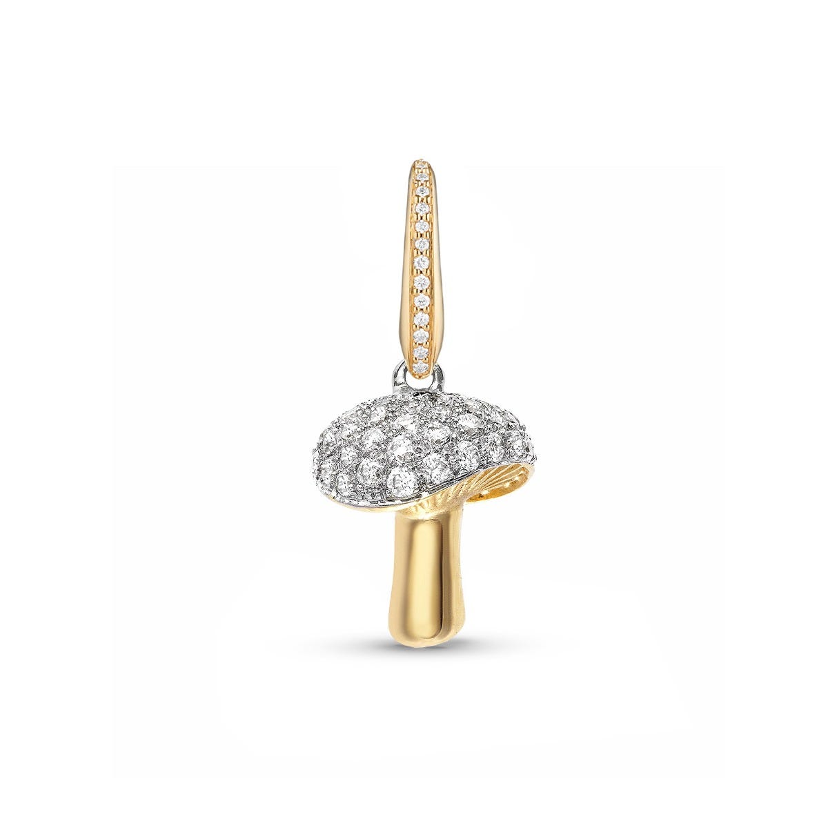 Woodland Mushroom Charm in 18ct Yellow Gold With Diamonds