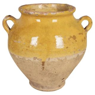 terracotta pot from France on white background