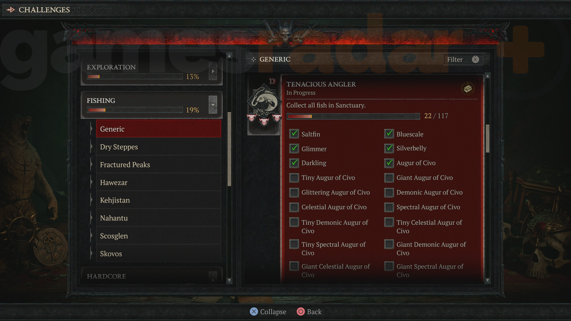 The Diablo 4 fishing challenge Tenacious Angler