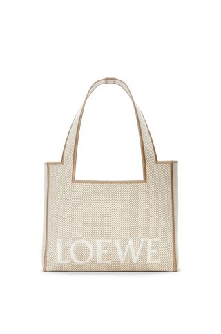 Medium Loewe Font Tote in Jacquard Canvas