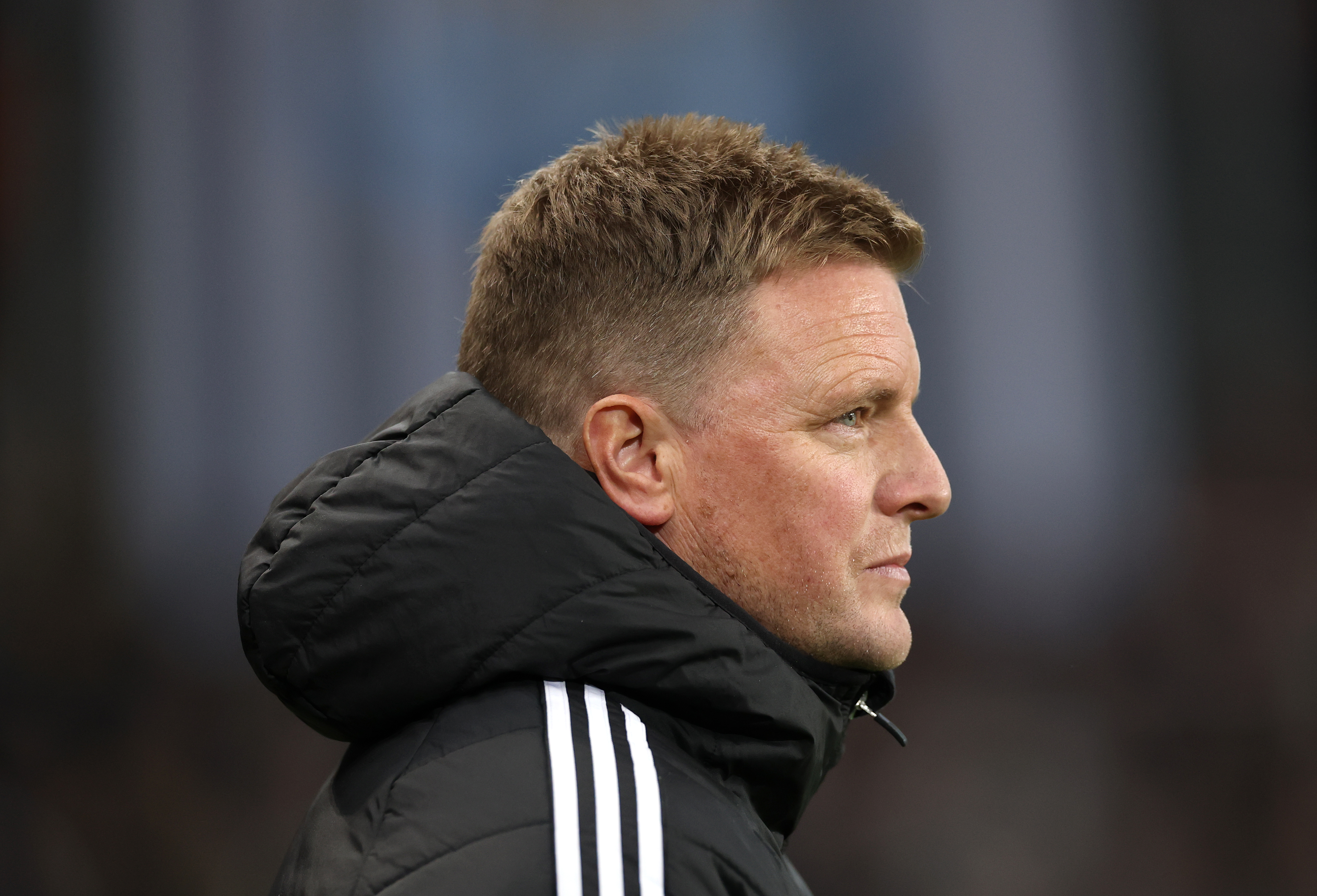 NEWCASTLE UPON TYNE, ENGLAND - NOVEMBER 22: Newcastle United Head Coach Eddie Howe looks on during the Premier League match between Newcastle United and Manchester City at St James&amp;amp;apos; Park on November 22, 2025 in Newcastle upon Tyne, England. (Photo by Stu Forster/Getty Images)