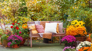 Fall garden with cozy seating