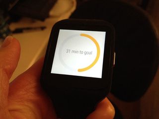 The Google Fit app on the Sony SmartWatch 3 will show you how many more minutes you need to be active each day.