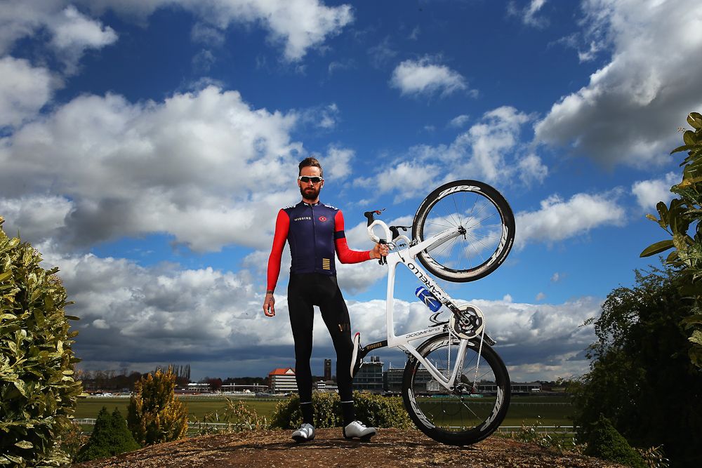 Bradley Wiggins in the Team Wiggins kit prior to the Tour de Yorkshire.
