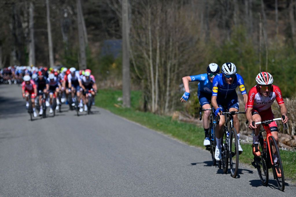 French Remy Rochas of Cofidis pictured in action during the LiegeBastogneLiege one day cycling race 2595km from Liege to Liege Sunday 25 April 2021 in Liege BELGA PHOTO ERIC LALMAND Photo by ERIC LALMANDBELGA MAGAFP via Getty Images