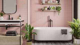 pink bathroom wall panels