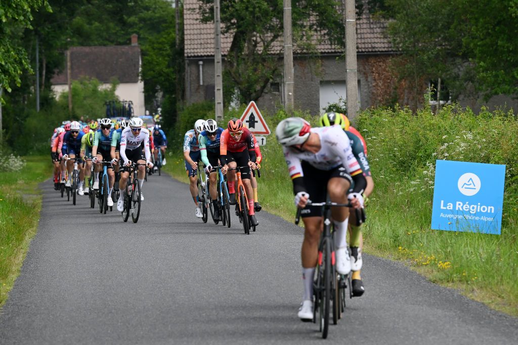 Riders during Dauphine 2024 stage 1