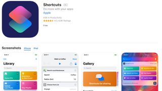Shortcuts iOS app in App Store