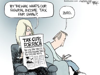 Political cartoon U.S. GOP tax cuts reform
