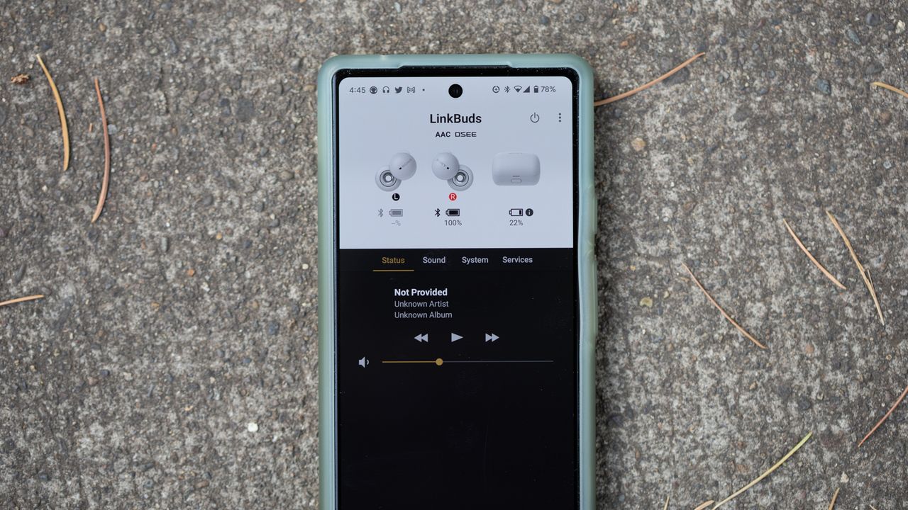 Sony Linkbuds battery life screen