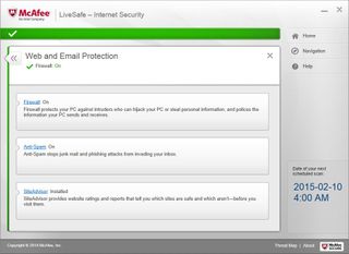 McAfee LiveSafe antivirus 2015 web protection