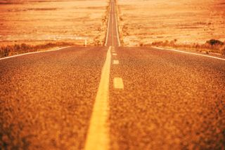 A road on a hot summer day.