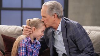 Jophielle Love and Gregory Harrison as Violet and Gregory in a endearing embrace in General Hospital