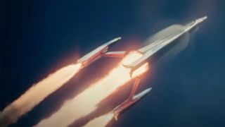 The Fantastic Four's ship the Excelsior in the trailer for The Fantastic Four: First Steps