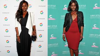 Philomena Kwao photographed at two separate events