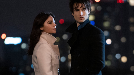 Jenna Coleman as Johanna Constantine and Tom Sturridge as Dream in The Sandman