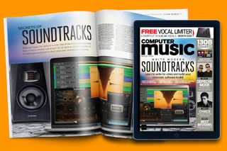pages of Computer Music magazine open on cover feature