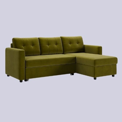 Dunelm, Barker Velvet Trundle Corner Chaise Sofa Bed