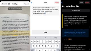 Screenshots showing Highlighted on iPhone