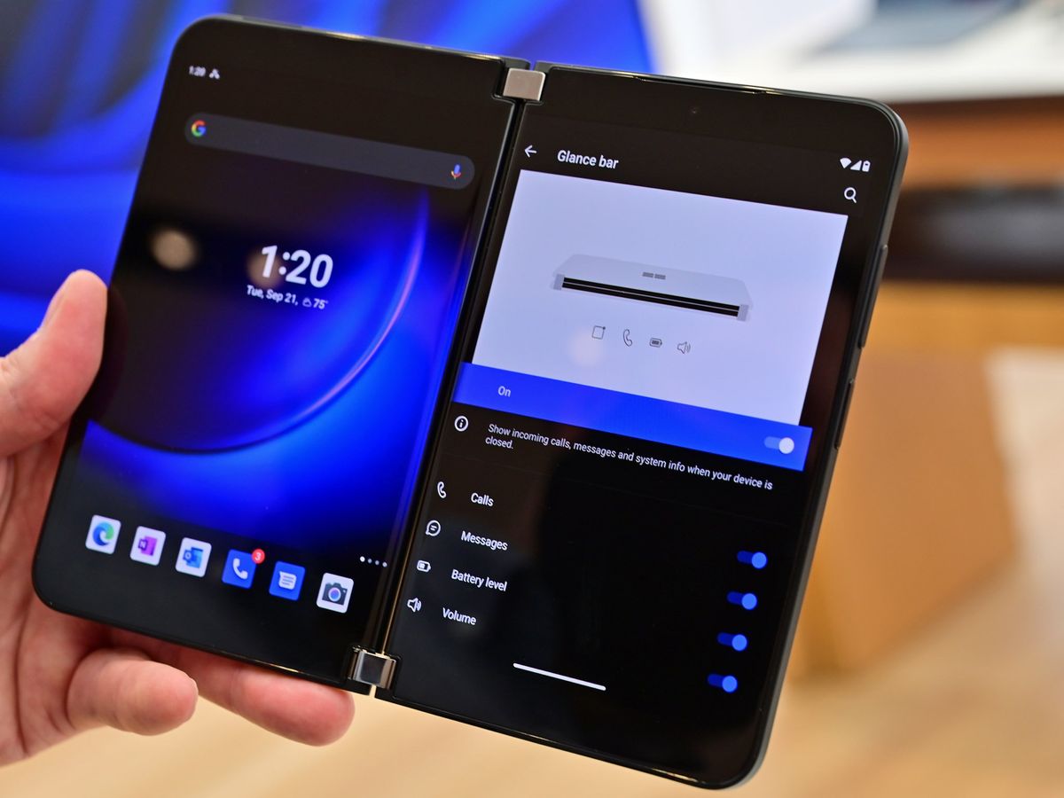 Surface Duo 2 Glance Bar Settings